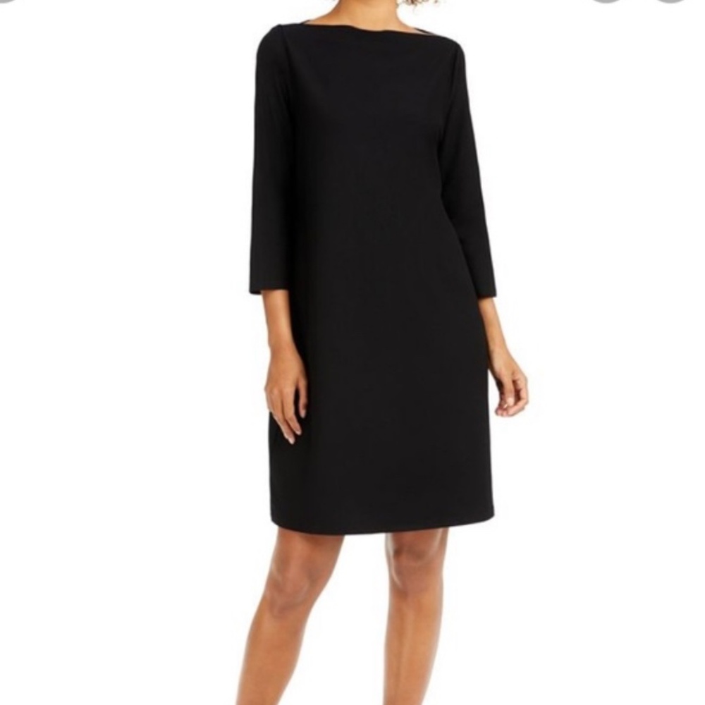 Eileen Fisher black knit dress S (6-8)